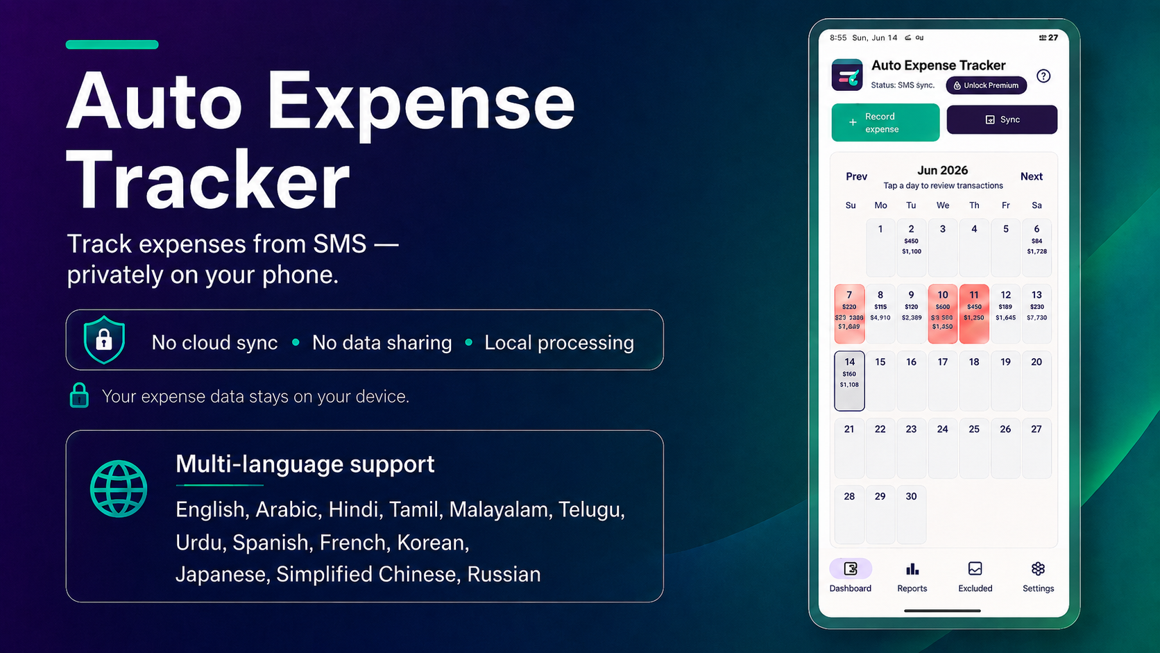 Auto Expense Tracker dashboard preview